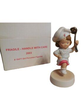 Campbell Soup 2003 Porcelain Girl Chef With Ladle Collectible Figurine with Box